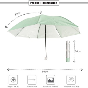 Promotional Gifts <b>Umbrella</b> on Clearance Manual Open and Close Three Folding <b>Umbrella</b> Multi Color Silver Coating <b>Umbrellas</b> - Product Image 3