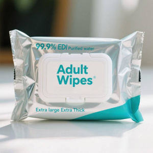 Lingettes pour adultes en tissu non tissé, eau purifiée EDI à 99,9%, lingettes jetables pour patients, lingettes humides pour l'<span class=keywords><strong>incontinence</strong></span> et le nettoyage pour les personnes âgées - Product Image 2