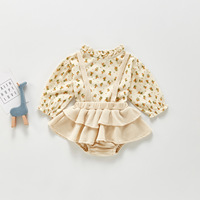 Printemps nouveau Floral bébé fille vêtements ensembles nouveau-né bébé à manches longues Blouses + combinaison salopette mode bébé fille tenues