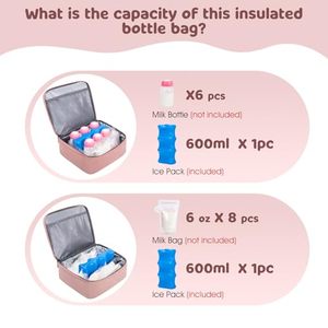 Sacs isothermes pour tire-lait portable avec pochette de glace, sac de pompage avec tapis imperméable pour accessoires de tire-lait, sac isotherme - Product Image 6