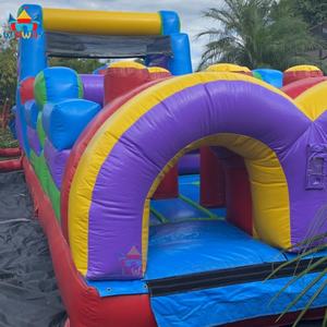 Plus grand parcours d'obstacles gonflable, jeux de course Wipeout, parcours d'obstacles rocheux, aires de jeux interactives, 12,9x3,7m, 0,55mmPVC, 3 ans - Product Image 5