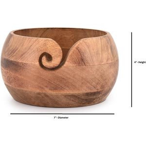 Cuenco de hilo de madera para clientes con caja de marca y diseño de remolino sin fin, gran soporte para hilo de ganchillo con orificios para tejer - Product Image 5