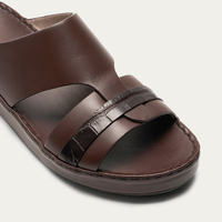 Sandales arabes pour hommes SHIKOL, de haute qualité, en cuir véritable, pantoufles de luxe confortables pour le Ramadan