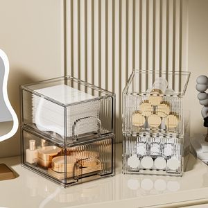 Elegant Clear Stackable <b>Plastic</b> Cosmetic Organizers <b>Drawers</b> Makeup Small Items Dresser Vanity Kitchen Cabinet - Product Image 5