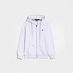 Cárdigan con Capucha de Manga Larga para Hombre, Primavera-Otoño, 100% Algodón, Color Sólido, Logotipo Bordado, Cierre Frontal con Cremallera, Corte Holgado Informal - Product Image 2