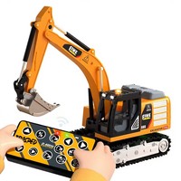 Mini camion excavateur RC à 12 canaux à l'échelle 1/64, jouet télécommandé haute performance 2,4 G pour enfants de 6 à 12 ans, prêt à l'emploi, portée de 20 m