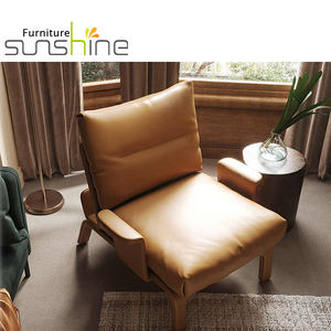 <span class=keywords><strong>Fauteuil</strong></span> de style nordique moderne minimaliste en cuir gris pour hôtel - Product Image 3