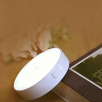 Lampu Malam Sensor Gerak Isi Ulang Portabel Magnetik Dapat Dipasang di Dinding LED Cahaya Putih Hangat untuk Lemari Kabinet Kamar Tidur