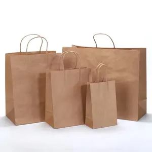 Оптовая продажа, сумка для фаст-фуда, заводская цена, дешевые простые сумки для переноски еды на вынос, крафт-бумажные пакеты