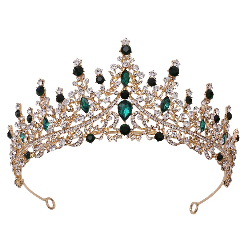 Luxury Bridal Wedding Crystal Crowns Princess Colored Crystal Tiara Pageant Crown