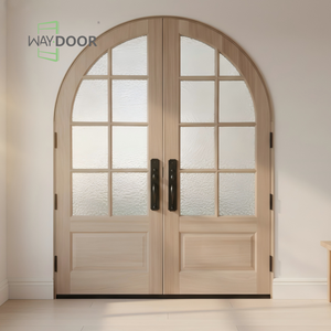Puerta de Madera Tradicional de Diseño Arqueado de Lujo Estilo Americano Waydoor, Arco Francés, Elegante, de Alta Calidad y Duradera - Product Image 2