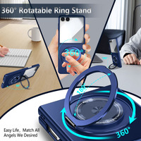 Funda Magnética Plegable 360 para Samsung Galaxy Z Flip 8 7 6 °   Funda Protectora con Anillo de Soporte para Cámara, Antigolpes, Antiarañazos y Cobertura Total