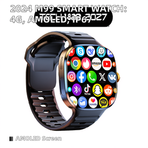 2024 M99 4G LTE orologio intelligente grande schermo AMOLED Display a colori IP67 Silicone WIFI GPS SIM chiamata Android IOS magnetico - Product Image 3