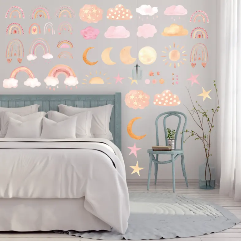Yiyao Rainbow Weather Amazon Wall Decal Children's Room Bedroom Background Decoration Self adhesive Sticker