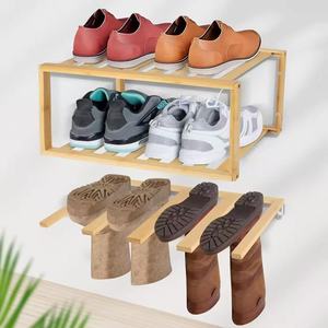 Wooden <b>Shoe</b> Rack Double Layer Indoor Hanging <b>Storage</b> <b>Space</b> <b>Saving</b> For Boots And <b>Shoes</b> - Product Image 1