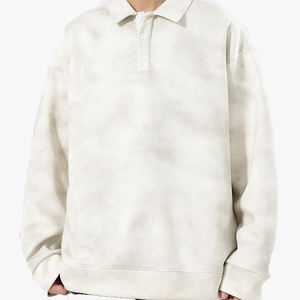 Camiseta Polo con Cuello Solapa y Estampado Tie-Dye para Hombre, Otoño e Invierno, Estilo Casual Holgado, Manga Larga, Gruesa y Moderna - Product Image 1