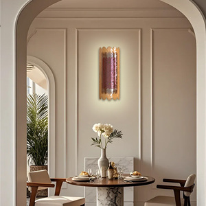 Đầy Màu sắc lượn sóng thủy tinh nghệ thuật sconce Retro hiện đại pha trộn tùy chỉnh trang trí thiết kế khung sắt dọc cài đặt tường ánh sáng - Product Image 2
