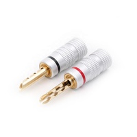 Connecteur banane BFA Gear plaqué or 24 carats en laiton 4 mm pour câble de haut-parleur HIFI