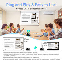 Émetteur et récepteur HD sans fil 1080P HD sans fil MI Extender 98Ft Range Streaming Audio vidéo d'un ordinateur portable à un téléviseur HD