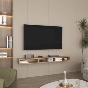 Luft 71 In Wide 3 <b>Shelf</b> Floating Tv Stand Wall Mounted Media Console With Cable Management For Living Room - Product Image 1