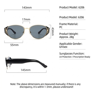 Gafas <span class=keywords><strong>de</strong></span> Sol Retro Wei <span class=keywords><strong>Ken</strong></span> 6206 con Diseño <span class=keywords><strong>de</strong></span> Ojo <span class=keywords><strong>de</strong></span> Gato, Elegantes para Hombre y Mujer, para Exteriores, con Certificación CE, Gran Venta - Product Image 4