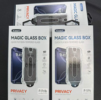 Xmart Magic Box – Verre de protection d'écran anti-espion pour iPhone 18 Pro Max 17 16 15 14 13 12 Pro, sans poussière, avec kit d'installation, en verre trempé