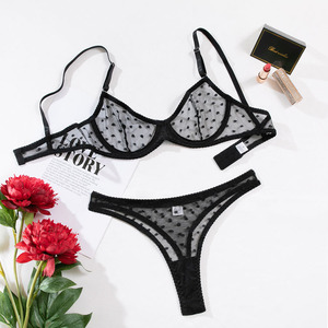 Design Sense New Sexy Love Pattern Transpirable Light Lace Girl Thin Sexy Lingerie Conjunto de dos piezas - Product Image 6