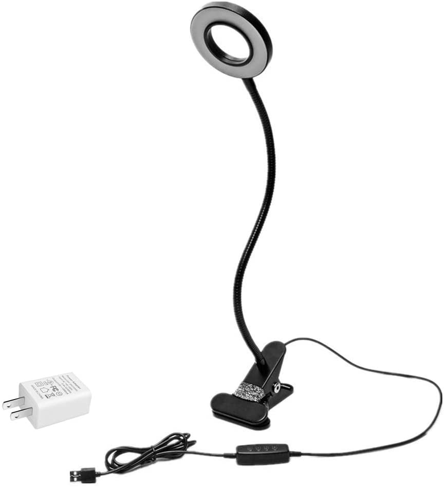 Светодиодная современная настольная лампа с зажимом для чтения с USB гибким настольным ночным светом 3 режима 9 уровней затемнения для кровати изголовья света