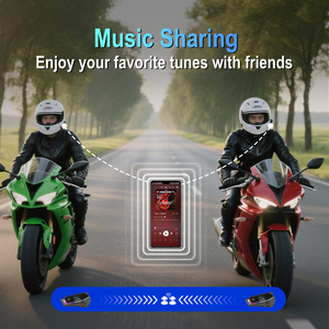 Auriculares inalámbricos para casco de motocicleta con Bluetooth 5,1, altavoz con pantalla de batería y función de recordatorio - Product Image 4