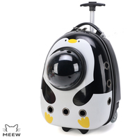 Sac de transport rigide à roulettes pour animaux de compagnie avec poignée télescopique et roues universelles, bagage portable pour chat pour les voyages en extérieur, vente en gros