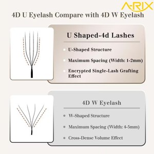 ขนตาปลอม A-RIX Professional รูปทรงตัวยู แบบกำมะหยี่ 2D 3D 4D 5D แบบพัดสำเร็จรูป นุ่มด้าน สีแมทท์ ขนมิงค์เทียม ขายส่ง - Product Image 3