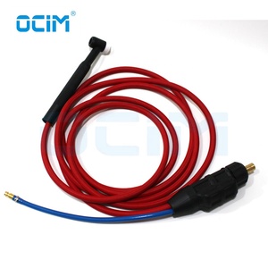 WP17F Tig Schweißen Gun Torch 4M Rot weichen Schlauch 10-25 Euro Stecker - Product Image 3