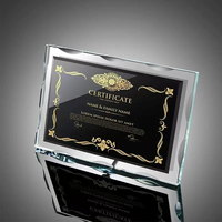Plaque de récompense en verre cristal personnalisée pour entreprise, plaque d'autorité, plaque de licence en verre, trophée de marque en cristal, vente en gros