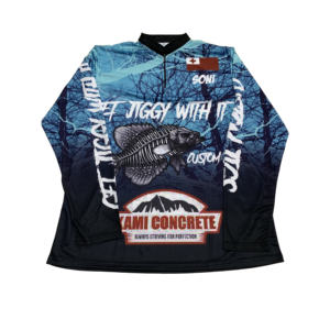 Maillot de pêche sportive respirant personnalisé impression sublimée fermeture éclair - Product Image 5