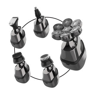 En stock Rasoir à crâne rotatif rechargeable 7D Rasoirs à tête électrique 5 en 1 pour hommes chauves - Product Image 2
