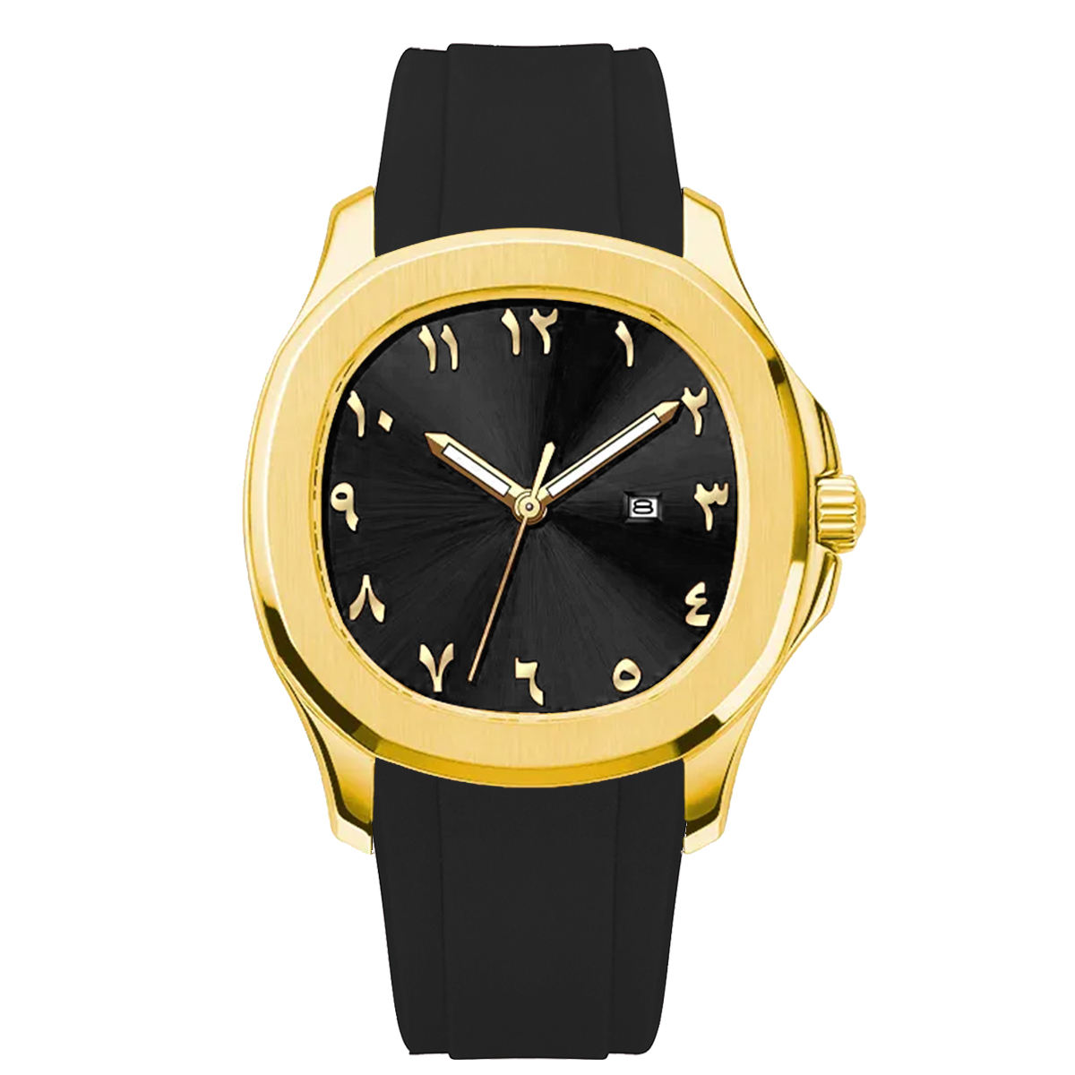 argenté avec montre marron