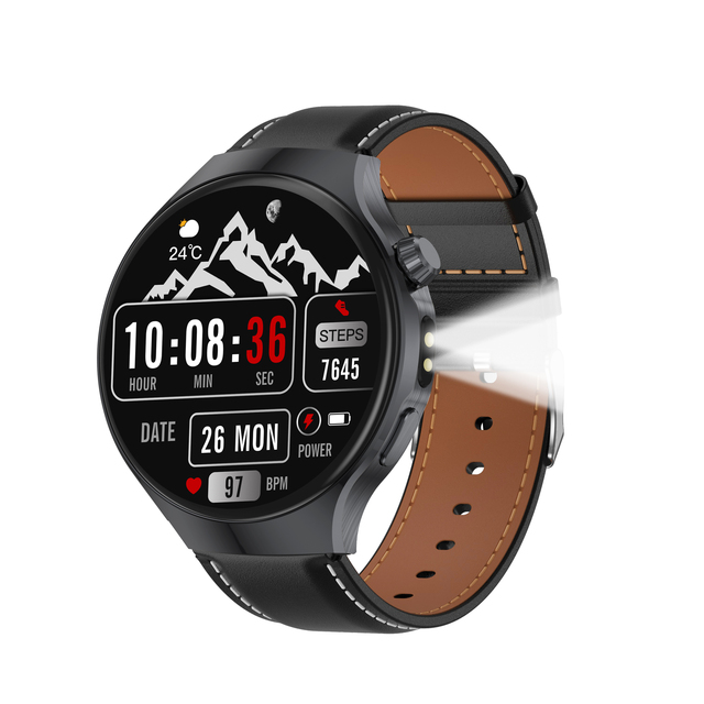 High Quality Smart Watch for Sports Led Flashlight Custom Dial Wrist Lock Blood Oxygen Tracker for Run Hike Office Daily Wear
