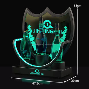 Glorificateur LED écologique à <span class=keywords><strong>3</strong></span> bouteilles pour boîtes de nuit Bouclier acrylique en métal gravé avec logo pour l'affichage de vêtements de fête - Product Image 2