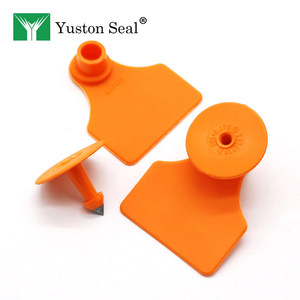 Nouvelles étiquettes d'oreille pour bétail en TPU 50x42mm - Impression personnalisée du logo et du code QR, tête en cuivre pour l'identification des porcs, des moutons et des chèvres, marque <span class=keywords><strong>YUSTON</strong></span> - Product Image 6