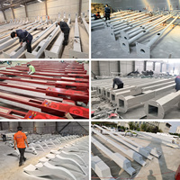 Postes de Acero Galvanizado en Caliente para Alumbrado Público Solar, de 2.5m, 3m, 4m, 5m, 6m, 7m, 8m, 9m, 10m y 11m, para Carreteras y Autopistas