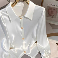 Camisa de Manga Larga de Lujo Ligero para Mujer con Top Elegante y a la Moda