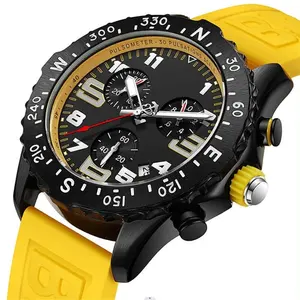 Topmerk Luxe Endurance Chronograaf Multifunctionele Multicolor Quartz Heren Horloge Siliconen Band Horloge