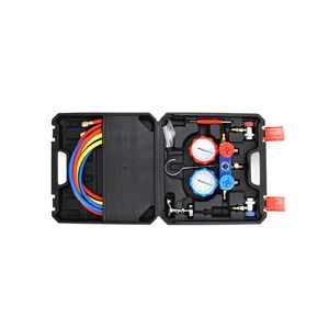 Kit de medidor de refrigerante para aire acondicionado de coche con manómetro R134a y válvula doble para reparación de aire acondicionado de vehículos - Product Image 4