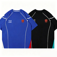 Jersey Sepak Bola Amerika Berkualitas Tinggi, Custom, Musim Panas, Model Longgar, Lengan Pendek, Warna Hitam, Polos, untuk Penggemar Sepak Bola