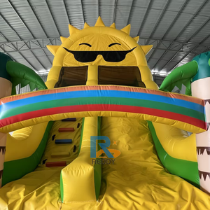 Castillo Inflable con Tobogán Doble, Temática de Verano, Castillo Inflable con Tobogán Seco, Tobogán Inflable para Niños al Aire Libre - Product Image 3