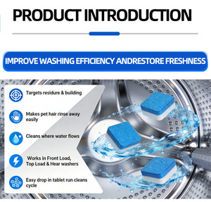 Effervescent Tabs for Washing Machine <strong>Cleaner</strong> Remove Pet Hair <strong>Limescale</strong> Odor Eco OEM CE RoHS Certified Tablets - Product Image 2