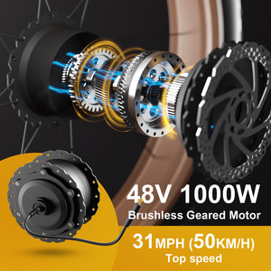 Vélo électrique à pneus gras de 26 pouces, batterie 48v/16ah, vélos électriques de montagne pour adultes, frein à disque hydraulique, vélo électrique à 7 vitesses, vélo de route électrique - Product Image 3
