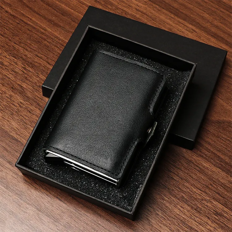 High quality card holder rfid credit slim pu leather wallet for men