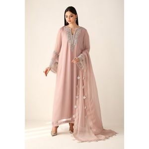 Costume shalwar kameez pakistanais moderne pour femmes, vêtements ethniques, dentelle en cristal, broderie à la main, longueur au sol - Product Image 1