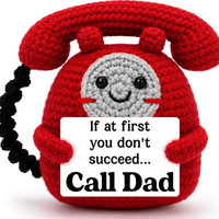 Mini téléphone rouge en crochet fait main au design de dessin animé, cadeau décoratif d'accompagnement émotionnel pour filles et filles, idéal pour un anniversaire